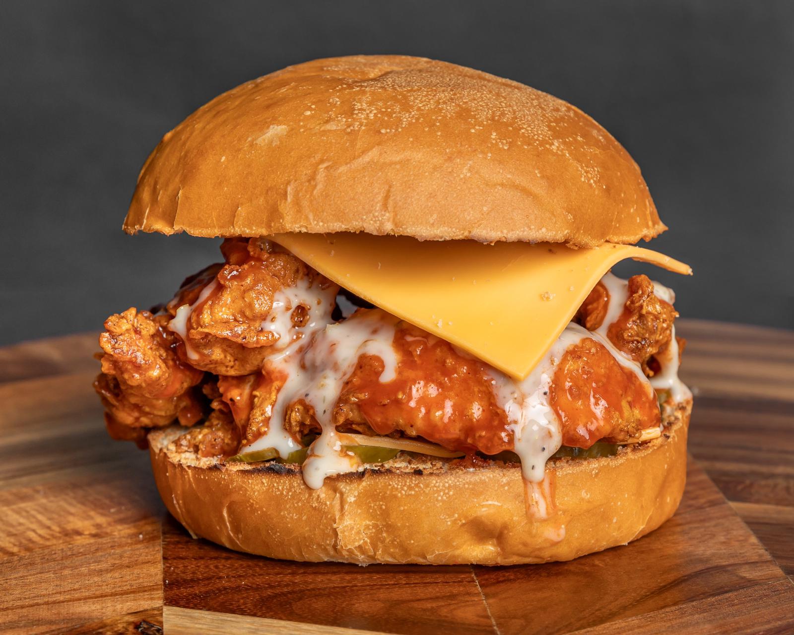 The Buffalo Beast loaded chicken sandwich